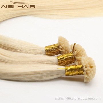Aisi Hair Hot Selling Italian Keratin  Indian Human U Tip Hair Extensions